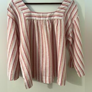 Rachel Zoe Striped 100% Linen Top Size S